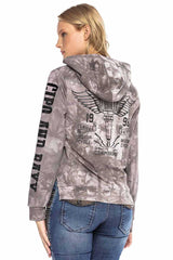 WL255 Women's hooded sweatshirt with stylish batik pattern