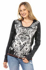 WL285 Women's long-sleeved shirt with large front print
