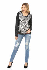 WL285 Women's long-sleeved shirt with large front print