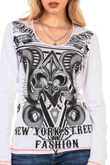 WL285 Women's long-sleeved shirt with large front print