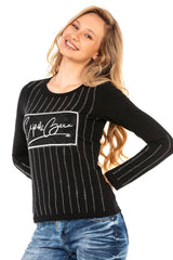 WL289 Women's long-sleeved shirt with fashionable front print