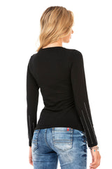 WL289 Women's long-sleeved shirt with fashionable front print