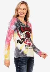 WL291 women's long-sleeved shirt with cool brand print
