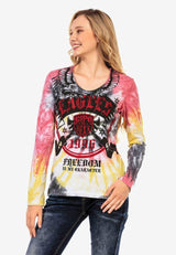 WL291 women's long-sleeved shirt with cool brand print