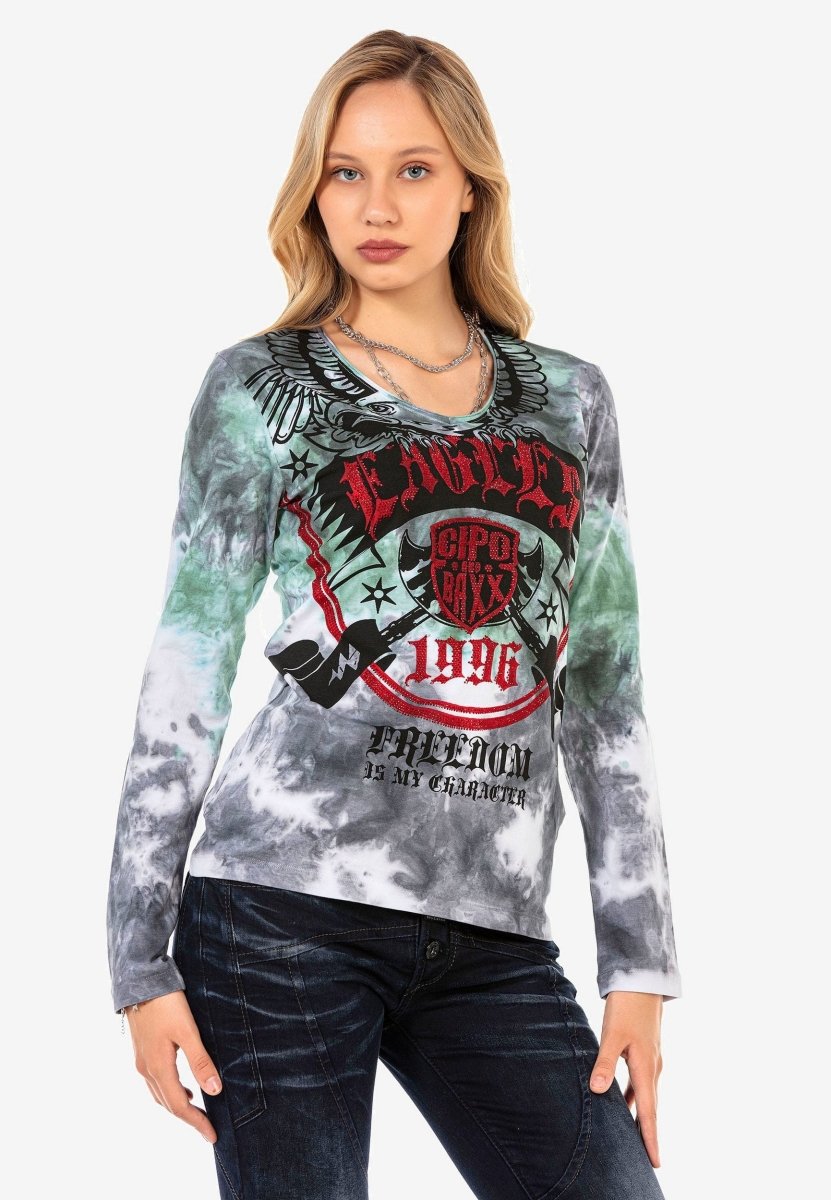 WL291 women's long-sleeved shirt with cool brand print