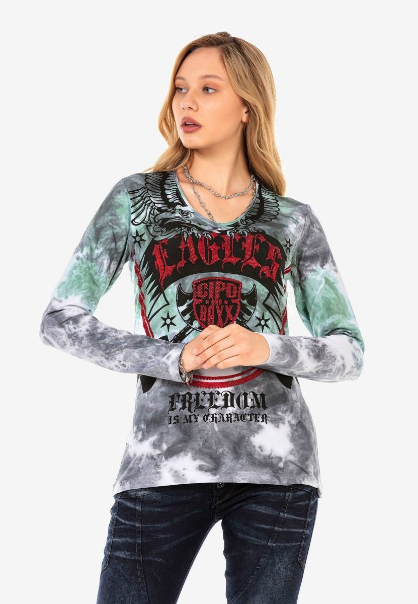 WL291 women's long-sleeved shirt with cool brand print