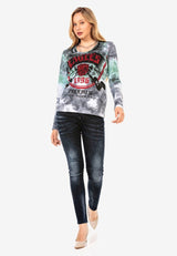 WL291 women's long-sleeved shirt with cool brand print