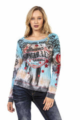 WL295 women's long-sleeved shirt with cool brand print