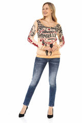 WL295 women's long-sleeved shirt with cool brand print