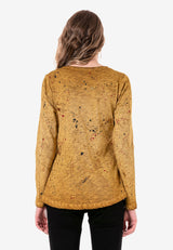 WL307 Women's long-sleeved shirt with trendy glitter print