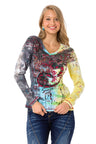 WL339 women's long-sleeved shirt with cool brand print