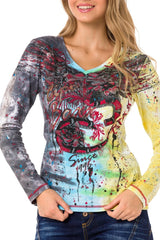 WL339 women's long-sleeved shirt with cool brand print