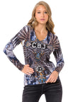 WL340 Women's long-sleeved shirt with cool all-over print