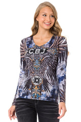 WL340 Women's long-sleeved shirt with cool all-over print