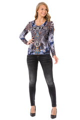 WL340 Women's long-sleeved shirt with cool all-over print