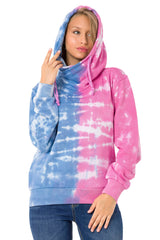 WL341 Women's hooded sweatshirt in two-tone batik look