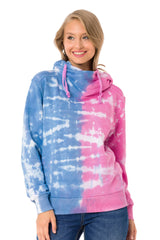 WL341 Women's hooded sweatshirt in two-tone batik look