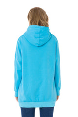 WL345 Women's hooded sweatshirt with cool brand print and loop scarf