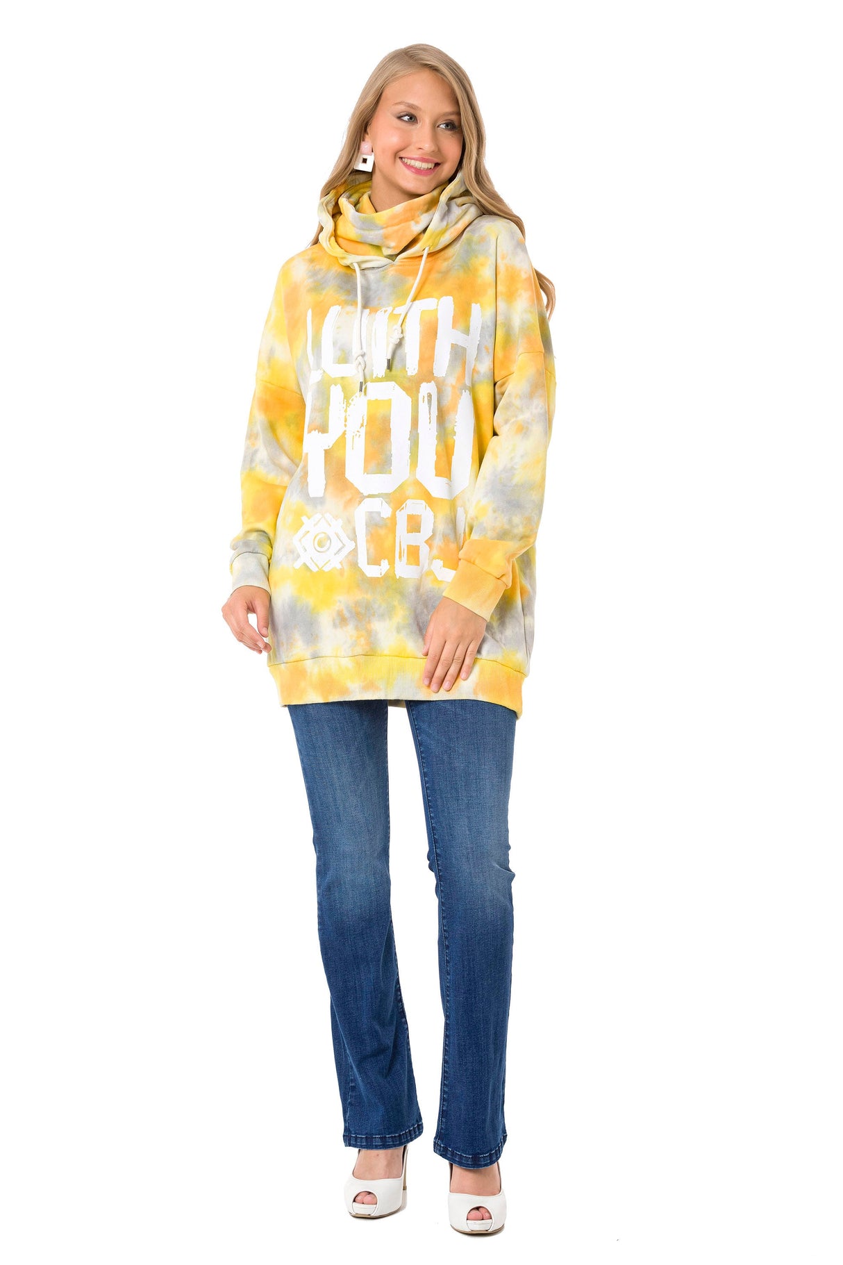 WL346 women's hooded sweatshirt with cool brand print