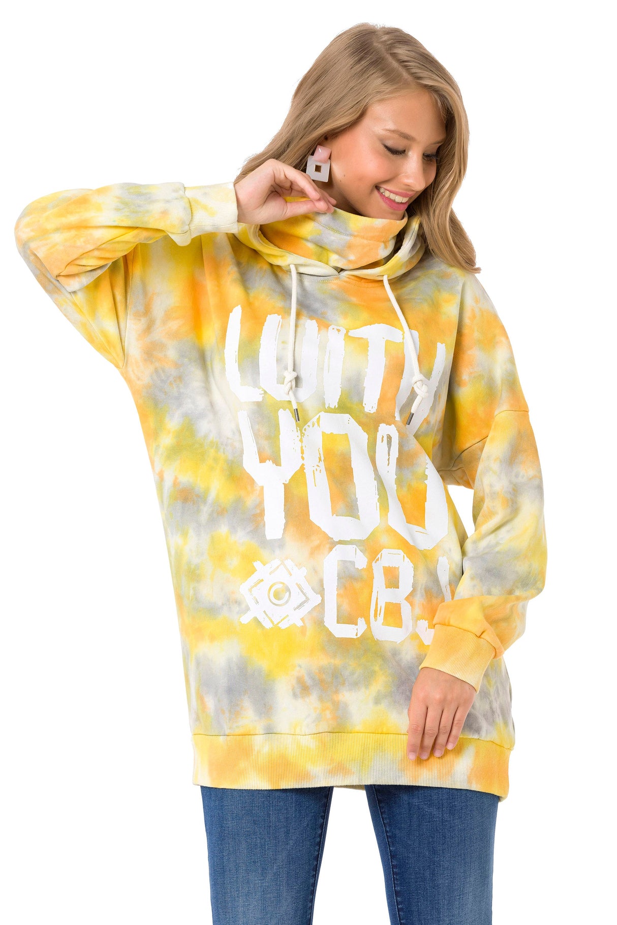 WL346 women's hooded sweatshirt with cool brand print
