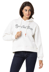 WL351 Women's hooded sweatshirt with trendy rhinestone brand embroidery