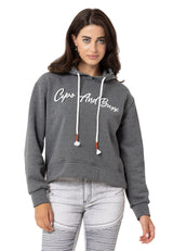 WL351 Women's hooded sweatshirt with trendy rhinestone brand embroidery