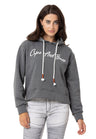 WL351 Women's hooded sweatshirt with trendy rhinestone brand embroidery