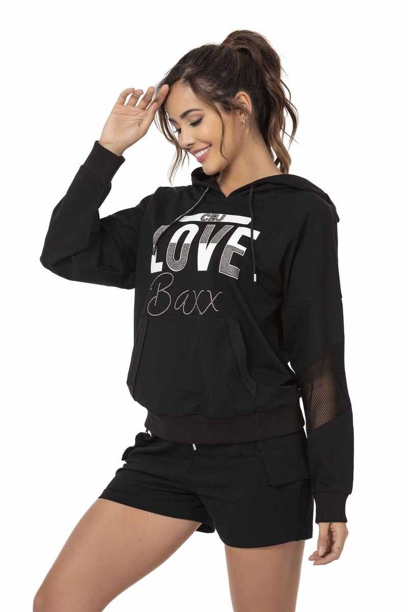 WLK177 BLACK WOMEN'S JOGGING SUIT