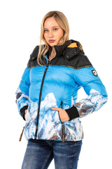 WM119 Women's winter jacket with eye-catching print