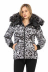 WM129 Women's winter jacket with fashionable all-over print