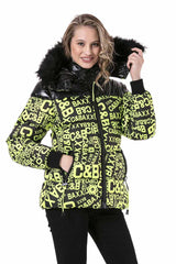 WM129 Women's winter jacket with fashionable all-over print