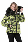 WM129 Women's winter jacket with fashionable all-over print