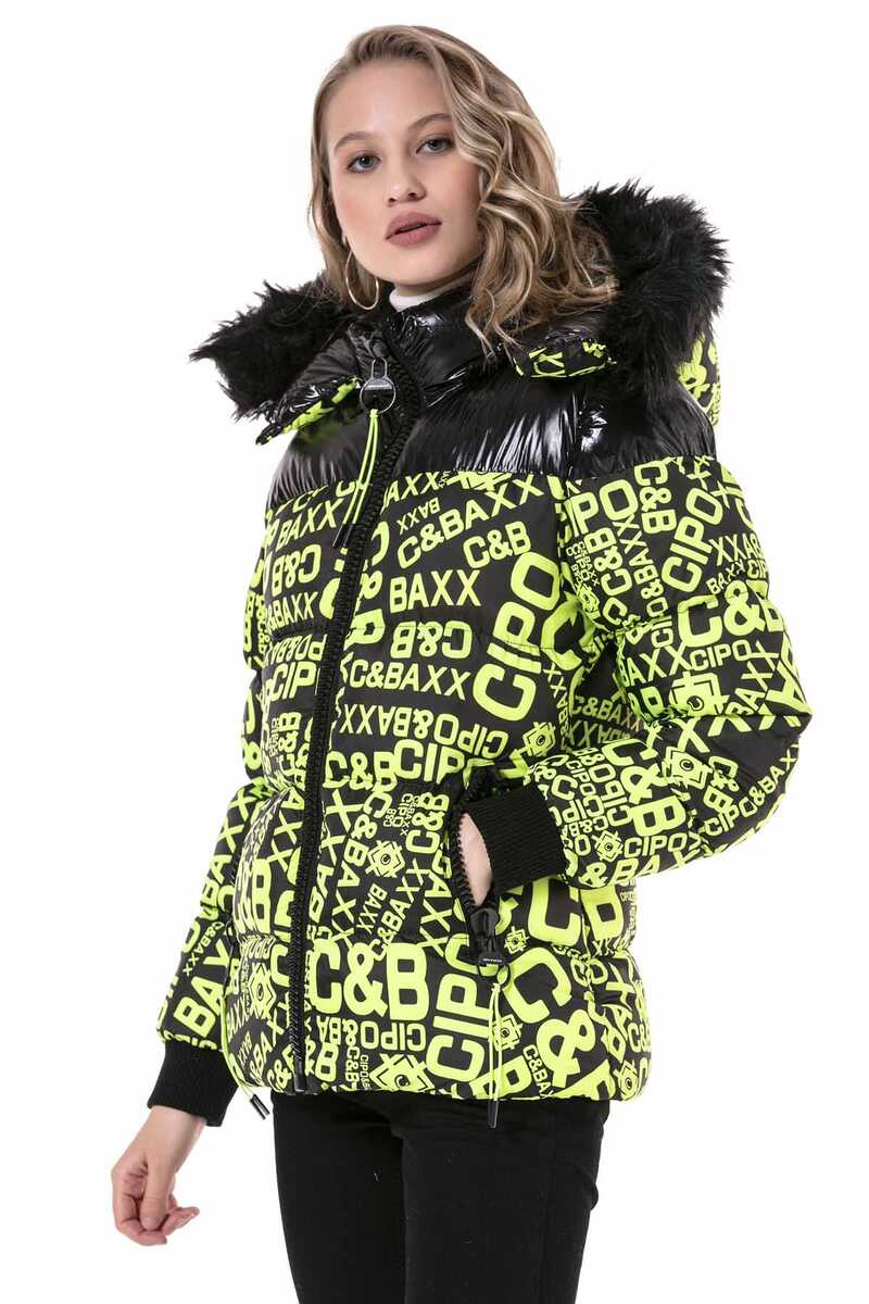 WM129 Women's winter jacket with fashionable all-over print