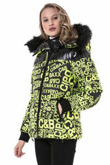 WM129 Women's winter jacket with fashionable all-over print