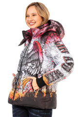 WM130 Women's winter jacket with vibrant all-over print