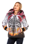 WM130 Women's winter jacket with vibrant all-over print