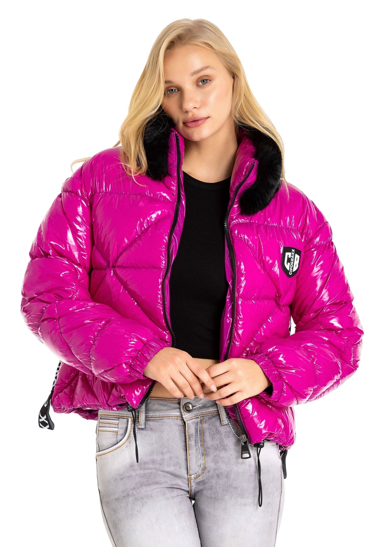 WM134 Women's Winter Jacket with Faux Fur Collar