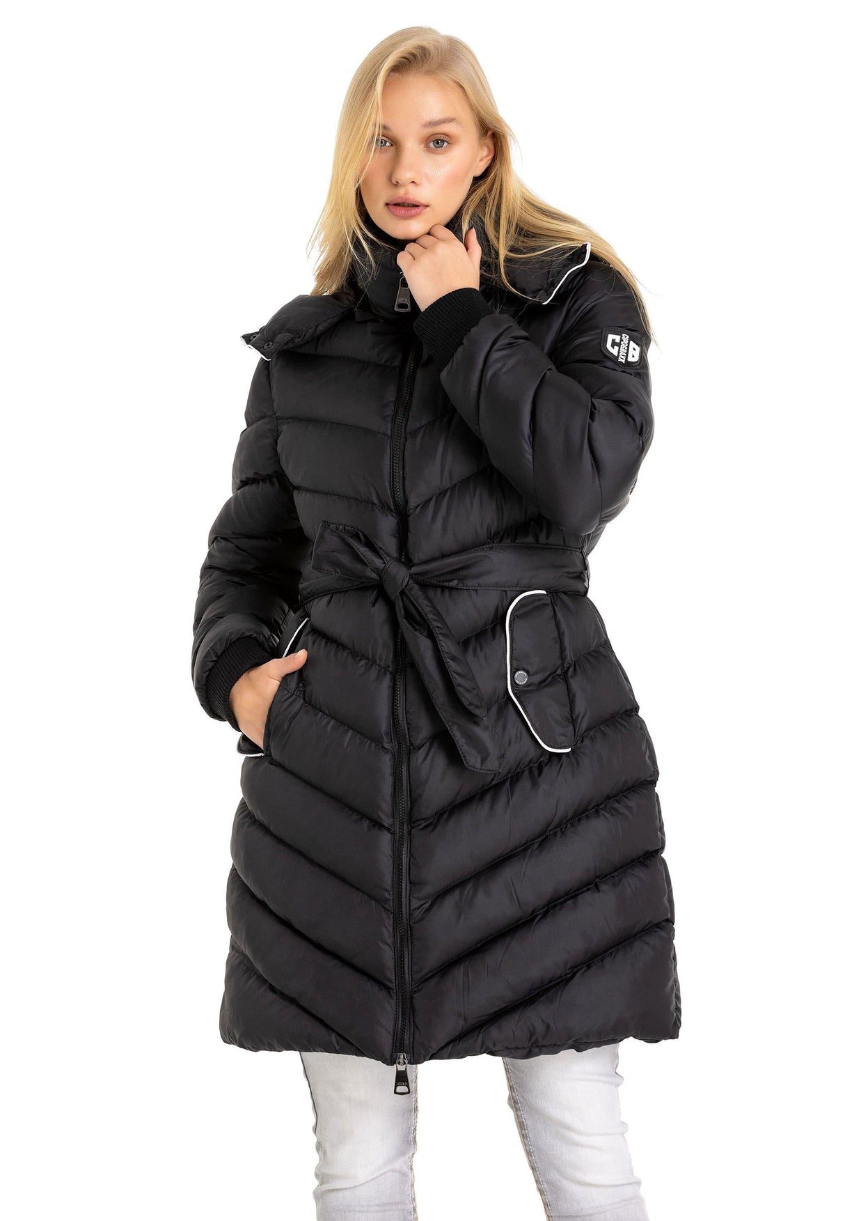 WM135 Women's Winter Jacket Quilted Coat with Detachable Hood