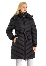 WM135 Women's Winter Jacket Quilted Coat with Detachable Hood