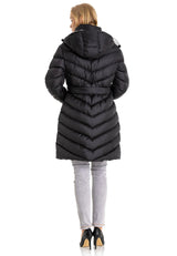 WM135 Women's Winter Jacket Quilted Coat with Detachable Hood