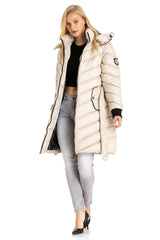 WM135 Women's Winter Jacket Quilted Coat with Detachable Hood