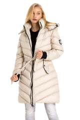 WM135 Women's Winter Jacket Quilted Coat with Detachable Hood