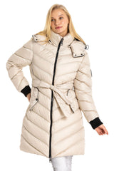 WM135 Women's Winter Jacket Quilted Coat with Detachable Hood