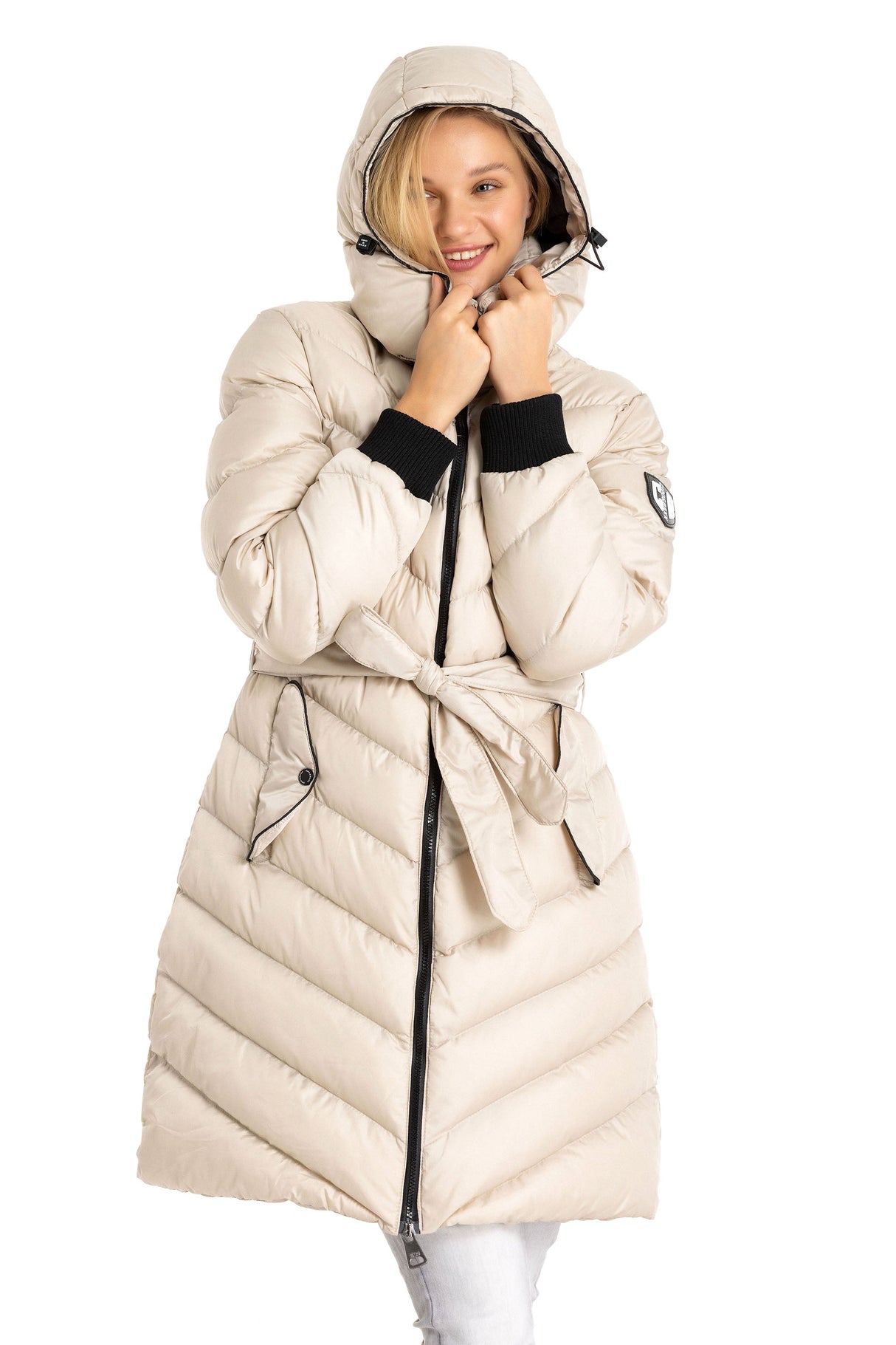 WM135 Women's Winter Jacket Quilted Coat with Detachable Hood