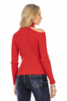 WP205 Women's knitted sweater with stylish cut-outs