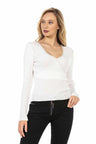 WP207 Women's knitted sweater with decorative pearl trim