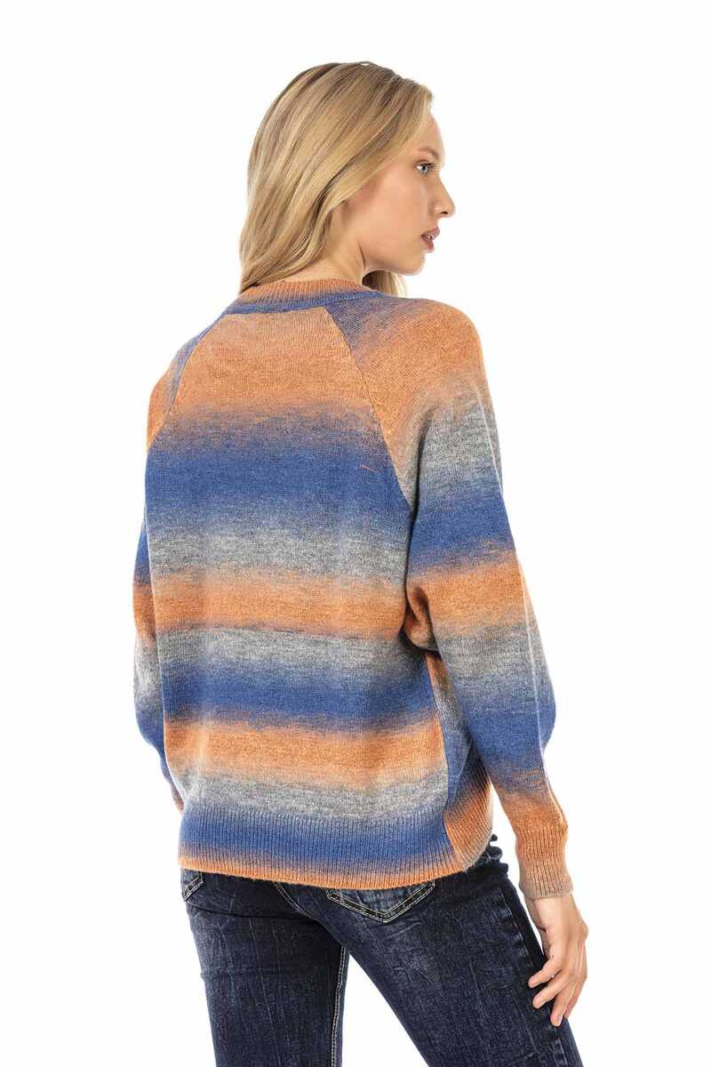 WP211 Women's knitted sweater with colorful gradient