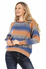 WP211 Women's knitted sweater with colorful gradient