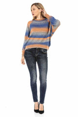 WP211 Women's knitted sweater with colorful gradient