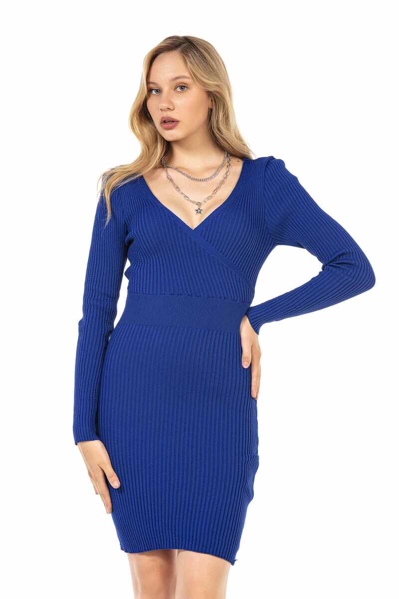 WP222 Women's jersey dress with double V-neck